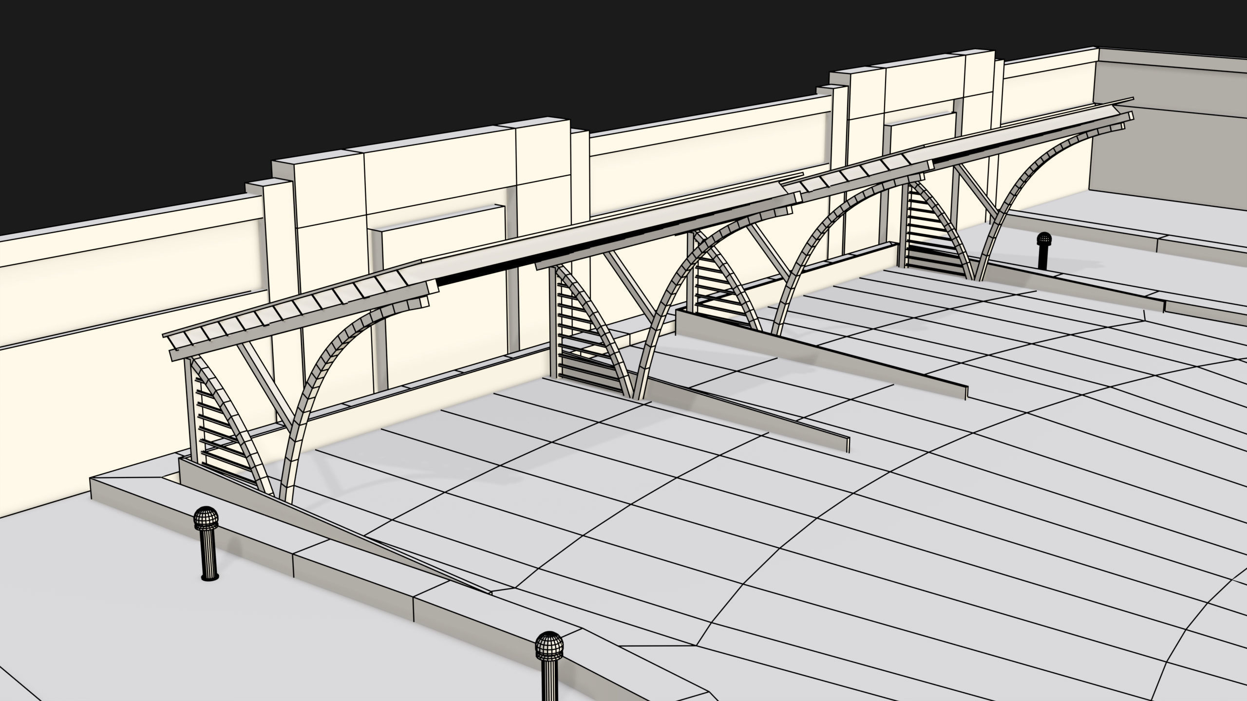 Compound wall 02 All PBR Unity UE Textures Included Low-poly 3D model_23