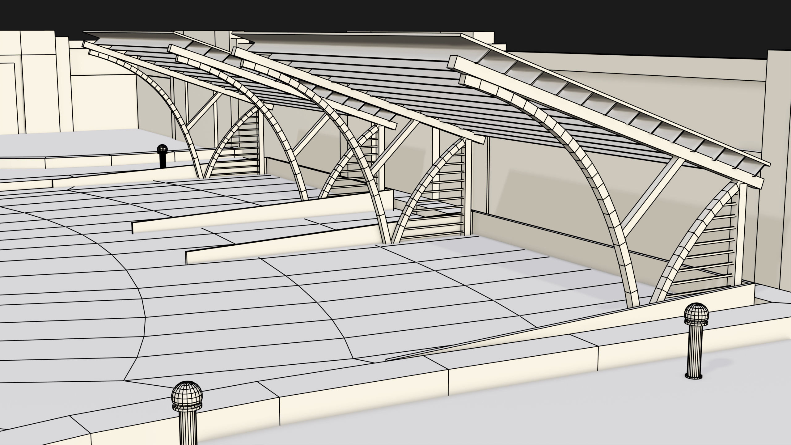 Compound wall 02 All PBR Unity UE Textures Included Low-poly 3D model_28