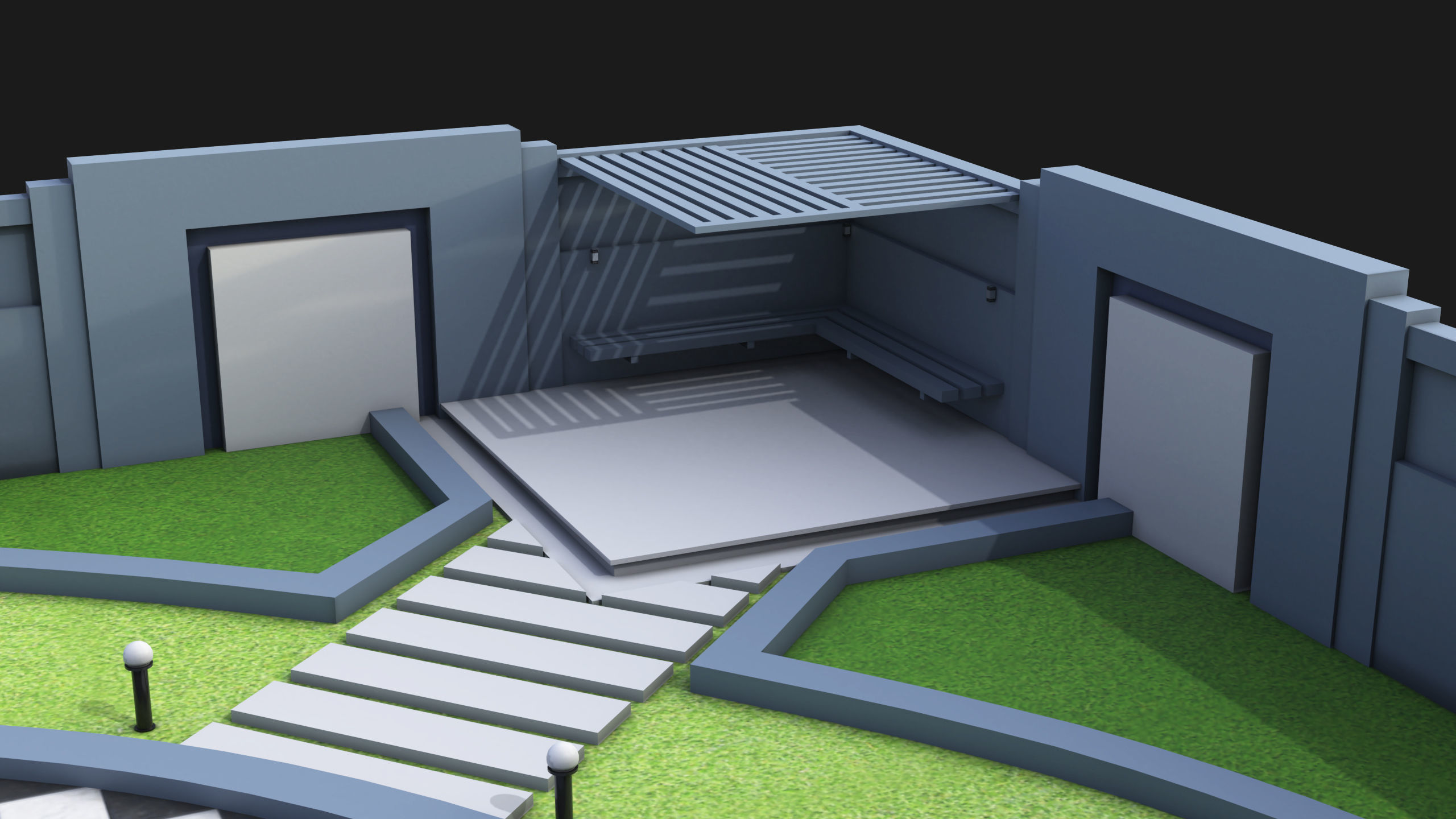 Compound wall 02 All PBR Unity UE Textures Included Low-poly 3D model_4