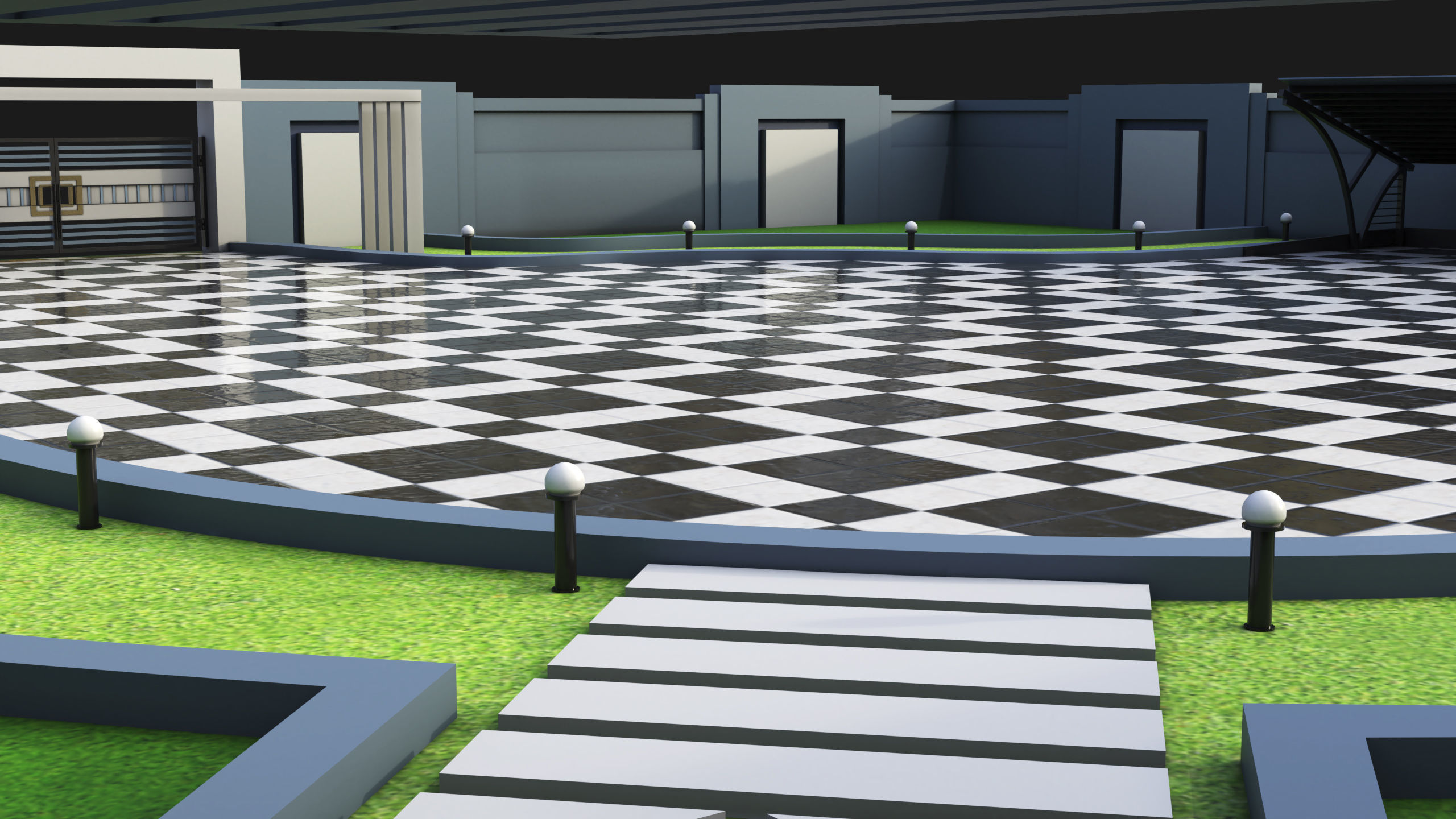 Compound wall 02 All PBR Unity UE Textures Included Low-poly 3D model_12