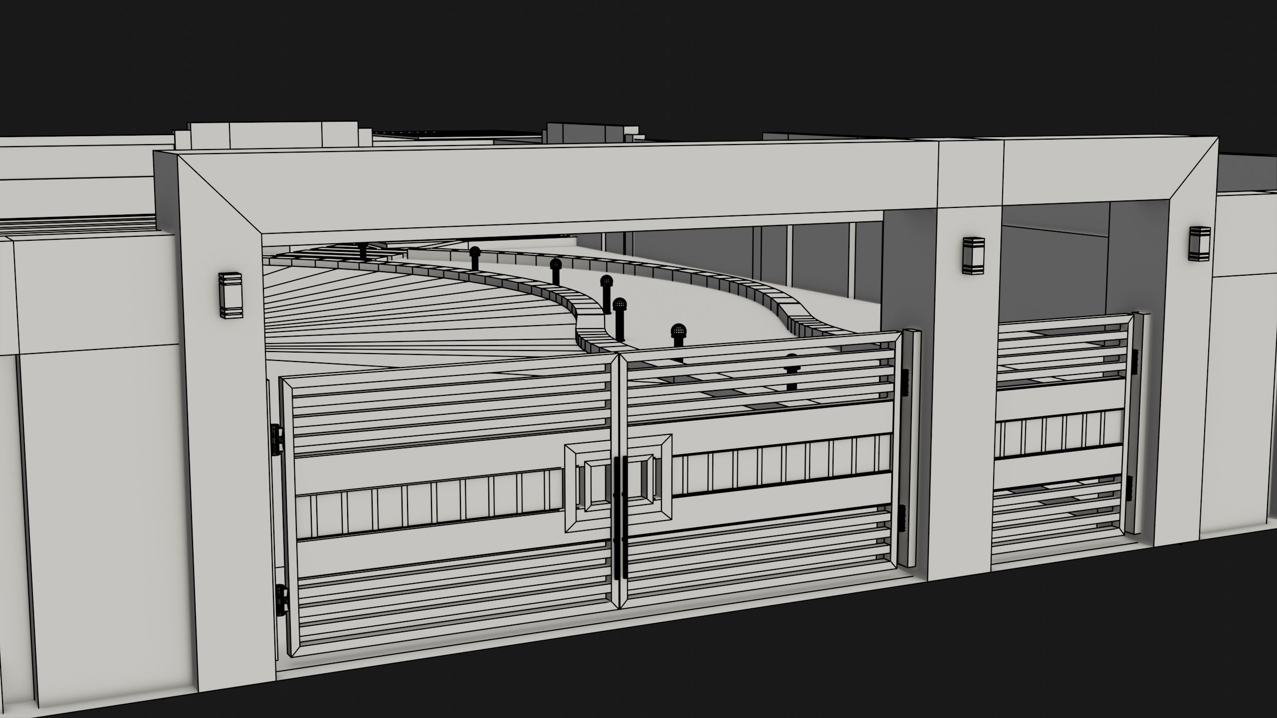 Compound wall 02 All PBR Unity UE Textures Included Low-poly 3D model_16