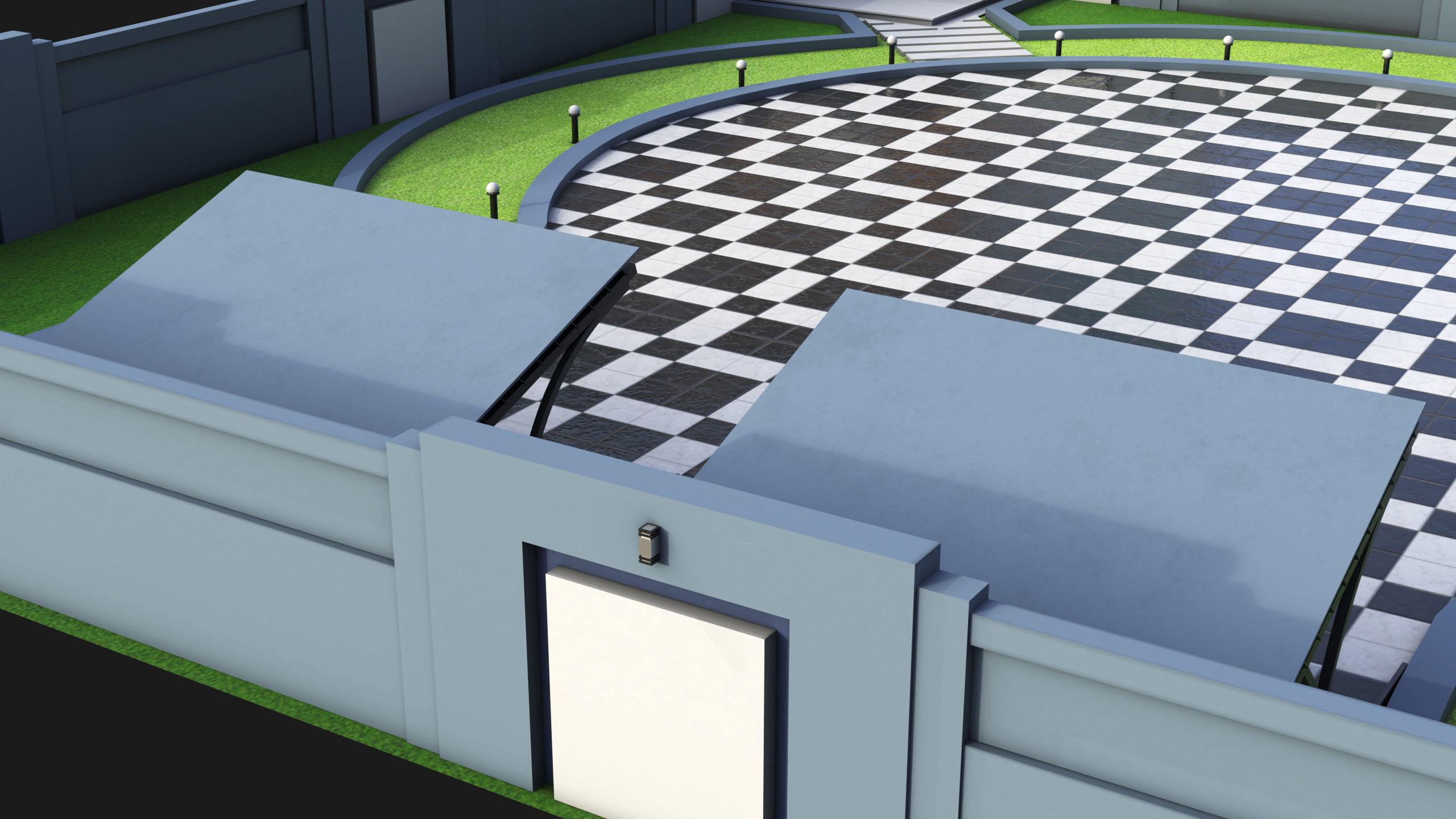 Compound wall 02 All PBR Unity UE Textures Included Low-poly 3D model_10