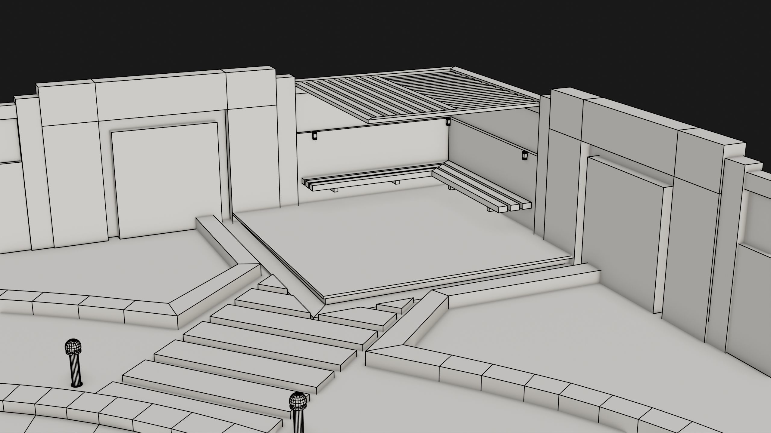 Compound wall 02 All PBR Unity UE Textures Included Low-poly 3D model_22