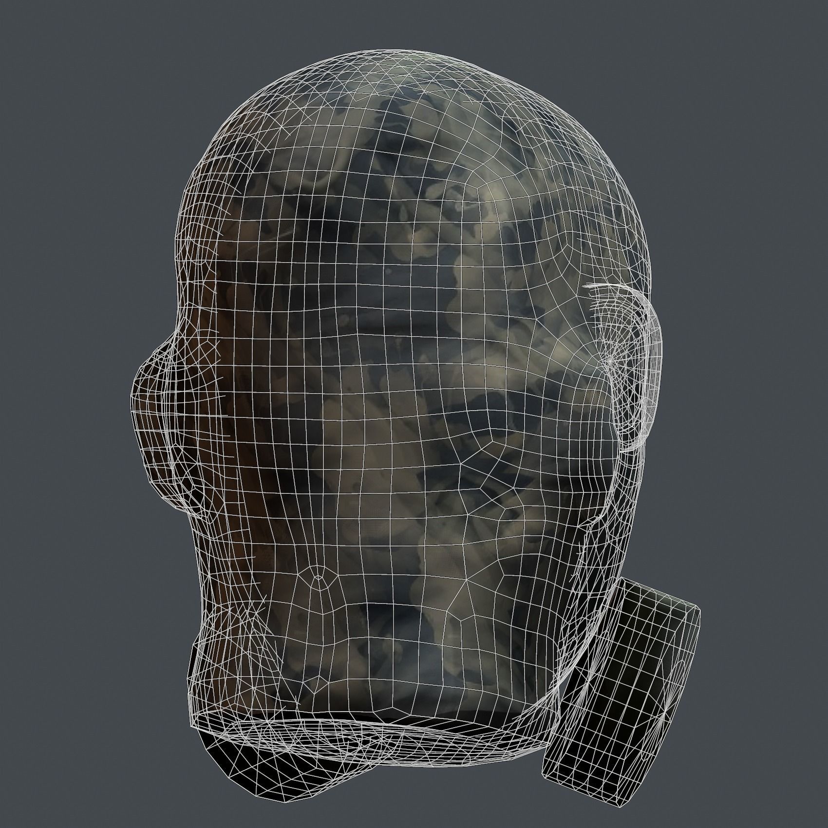 Gas mask helmet 3d model military combat Low-poly Low-poly 3D model_8