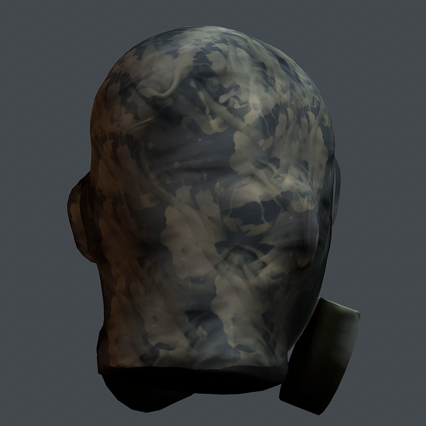 Gas mask helmet 3d model military combat Low-poly Low-poly 3D model_7