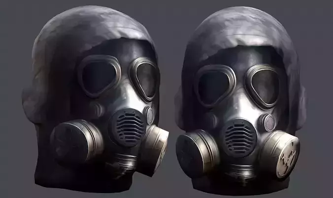 helmet Gas mask 3d model military combat
