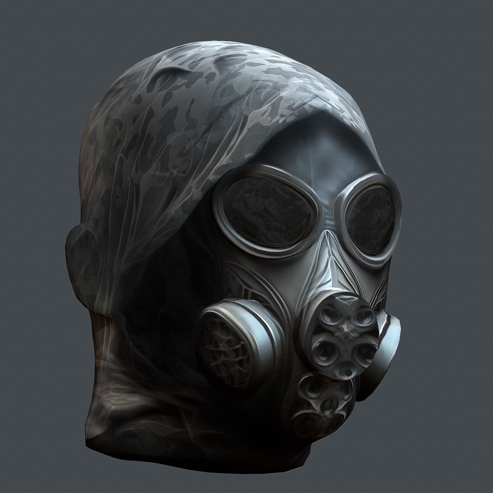 3D model helmet Gas mask 3d model military combat Lowpoly VR / AR