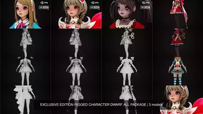 EXCLUSIVE ELF HUNTER EDITION RIGGED CHARACTER DWARF ALL PACKAGE