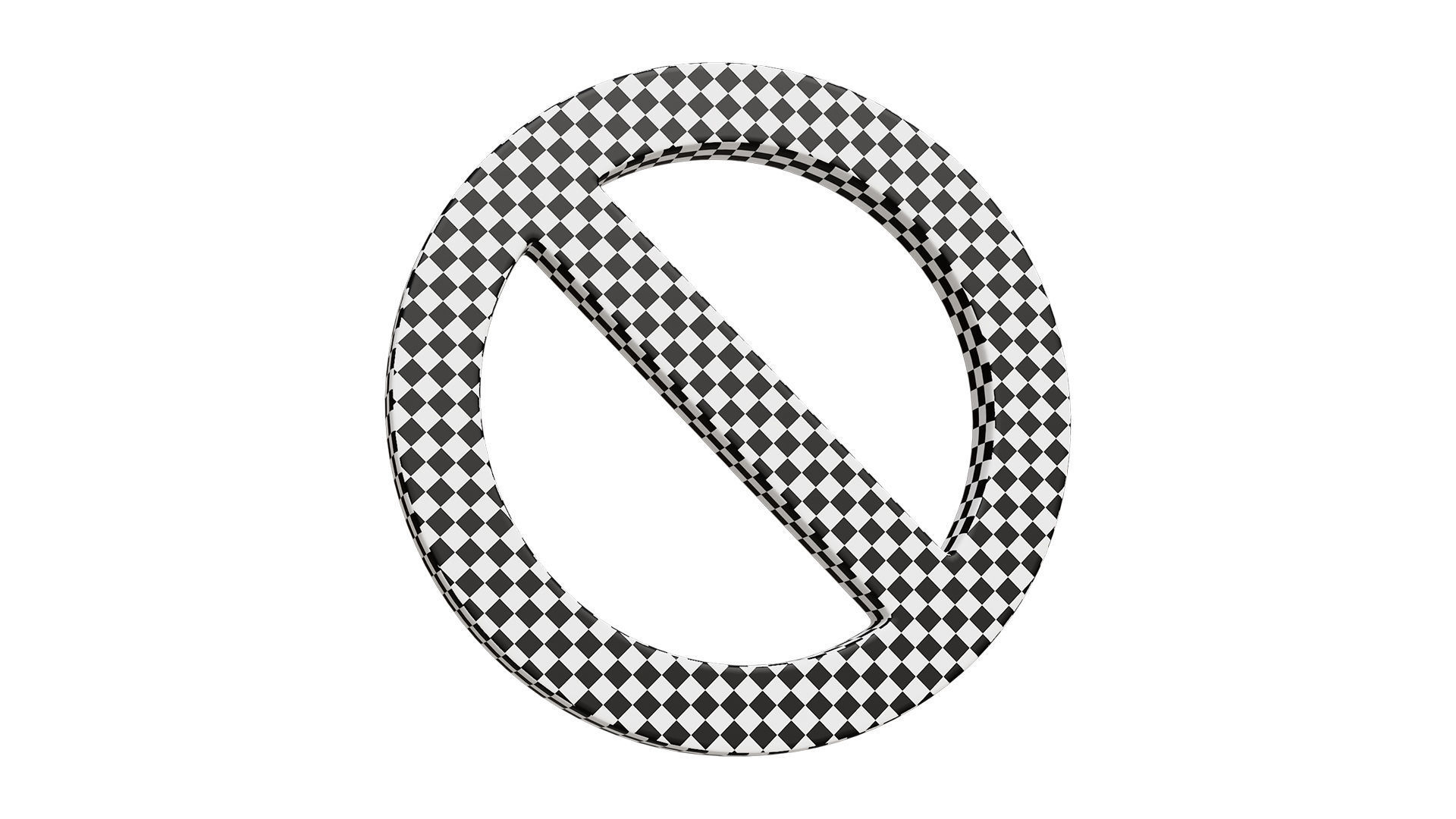 No symbol Low-poly 3D model_4