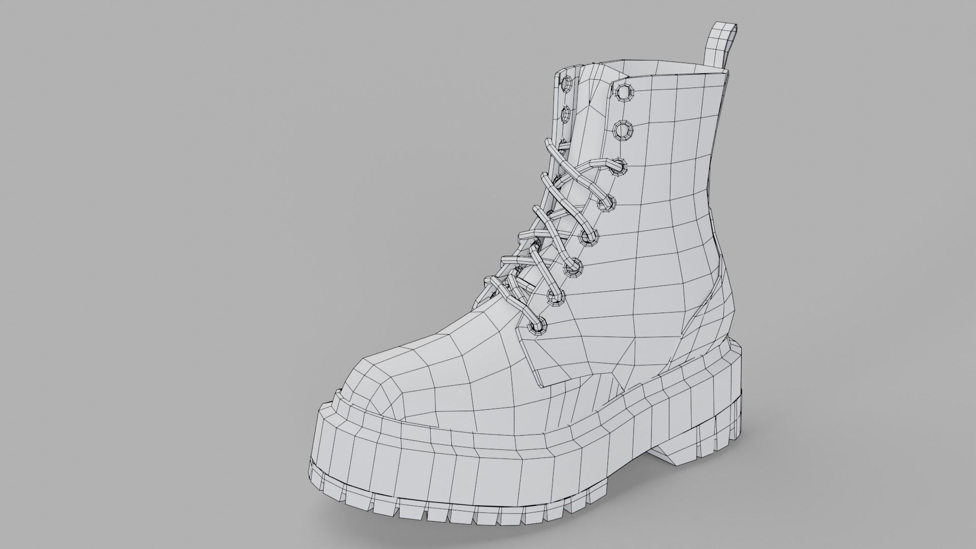 Dark Leather Boots Low-poly 3D model_15