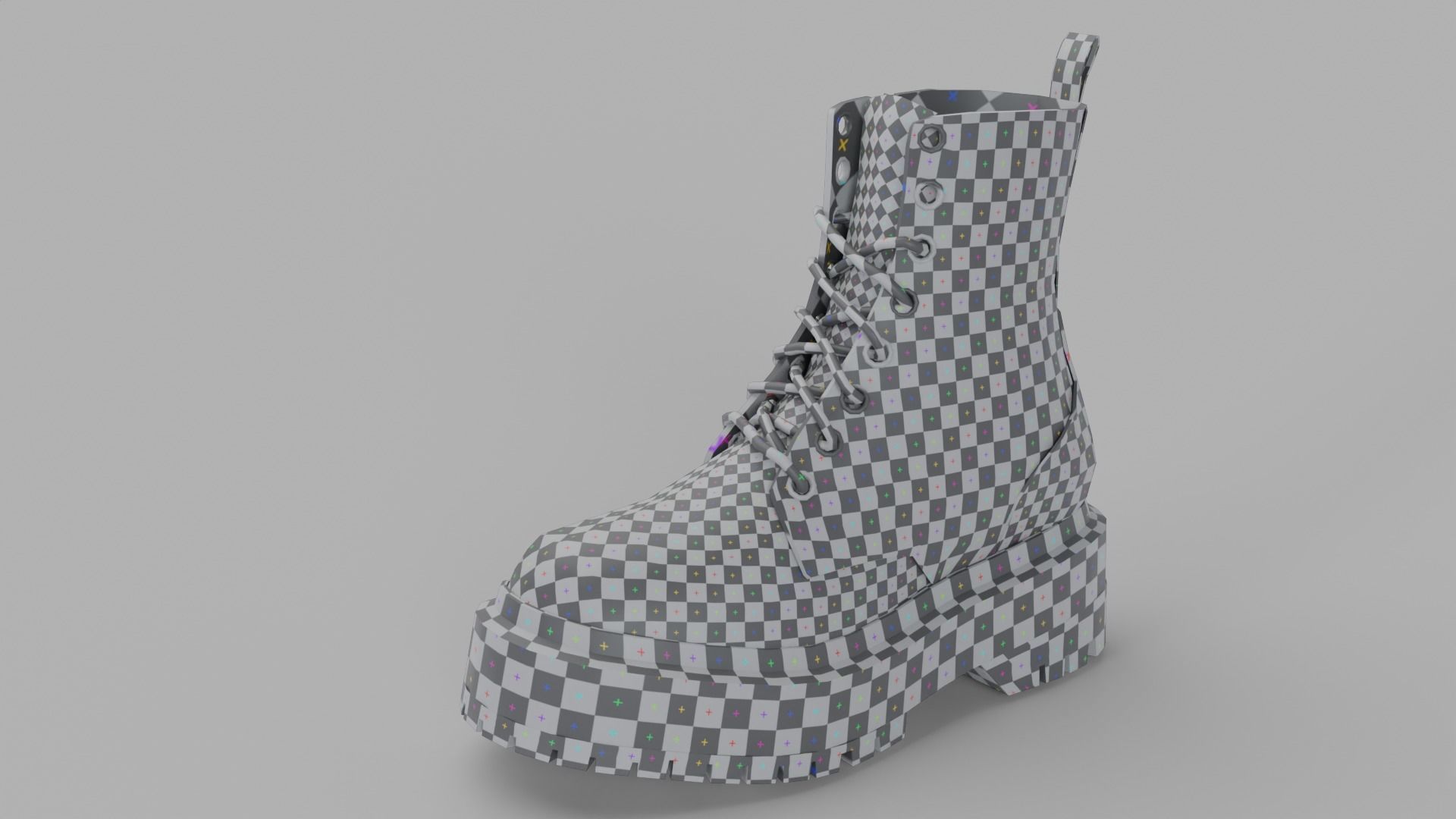 Dark Leather Boots Low-poly 3D model_20