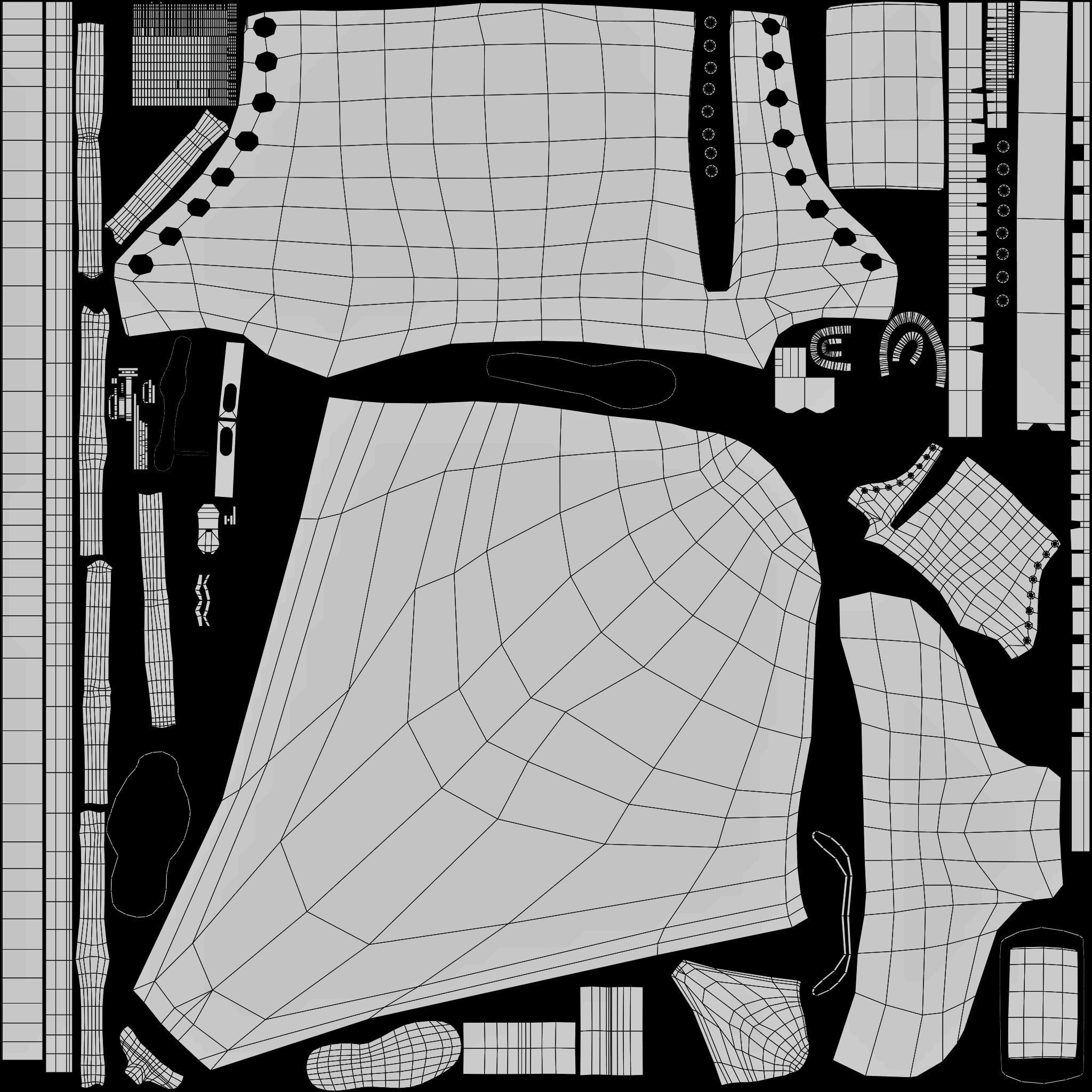 Dark Leather Boots Low-poly 3D model_24