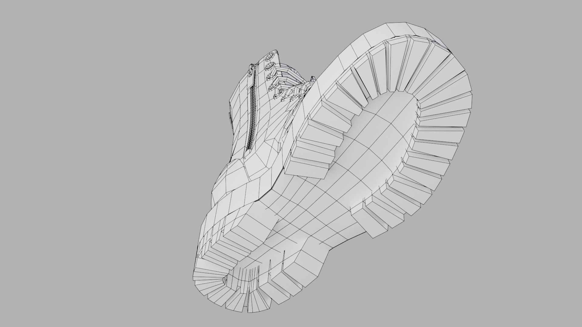 Dark Leather Boots Low-poly 3D model_18