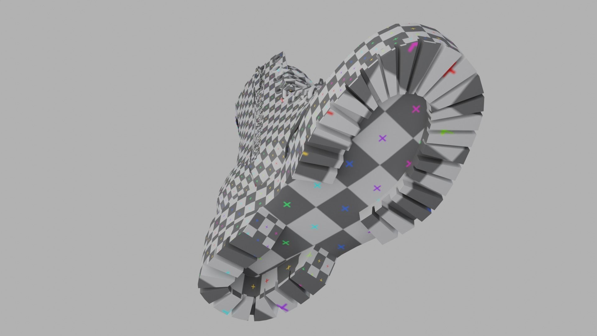 Dark Leather Boots Low-poly 3D model_23