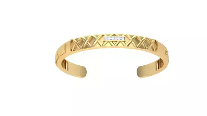 Bangles 3dm STL OBJ FBX Renders details gold cuff bracelet with diamonds