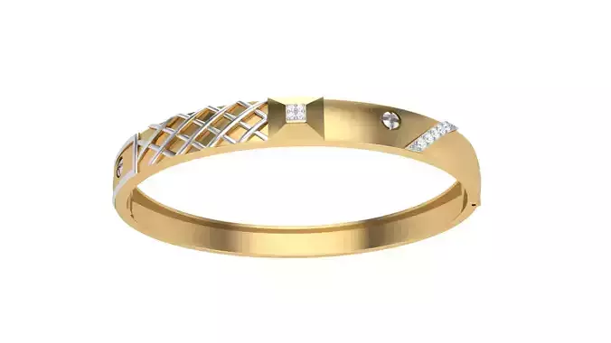 Bangles 3dm STL OBJ FBX Renders details gold bangle with diamonds