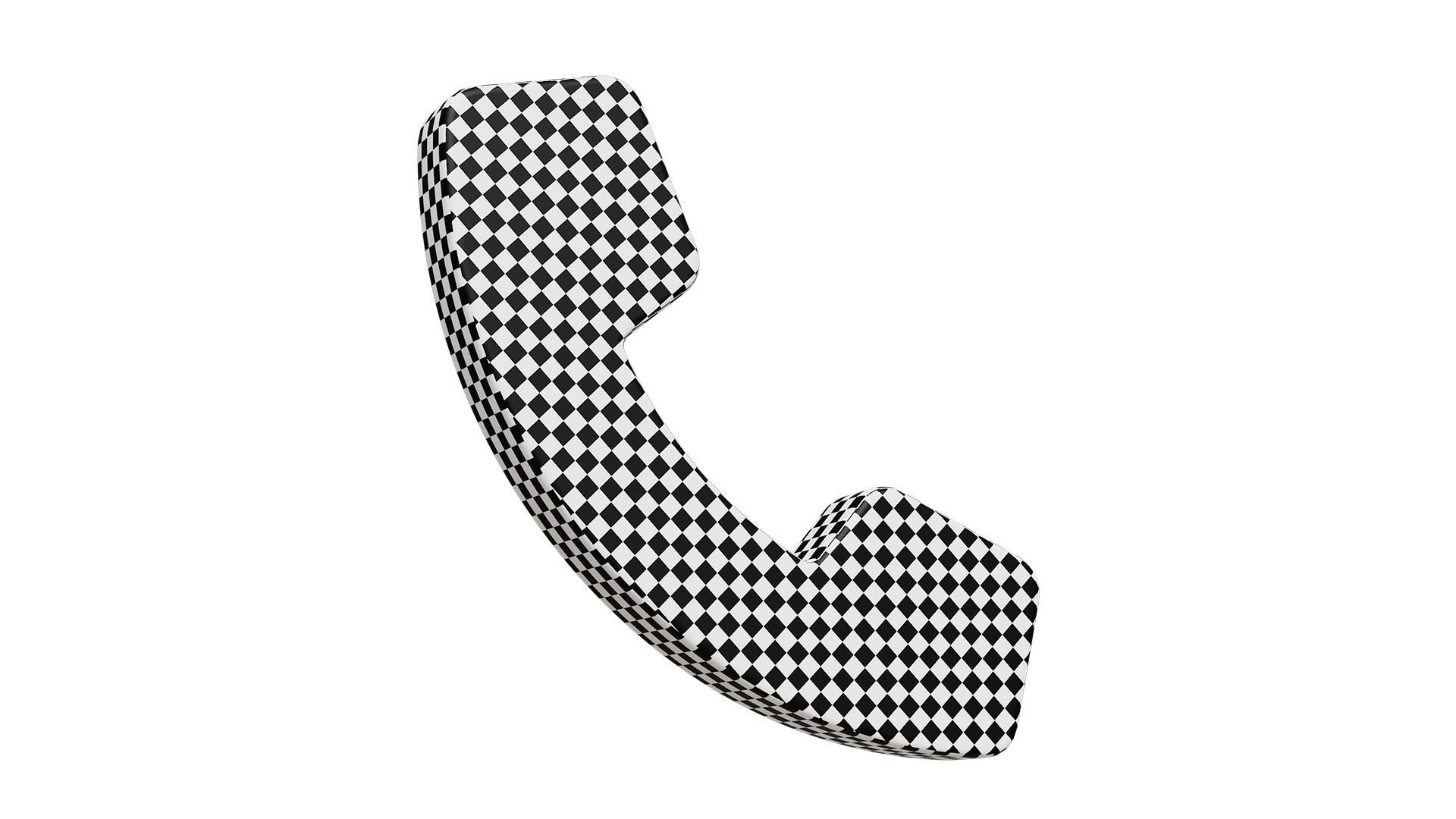 Phone icon Low-poly 3D model_2