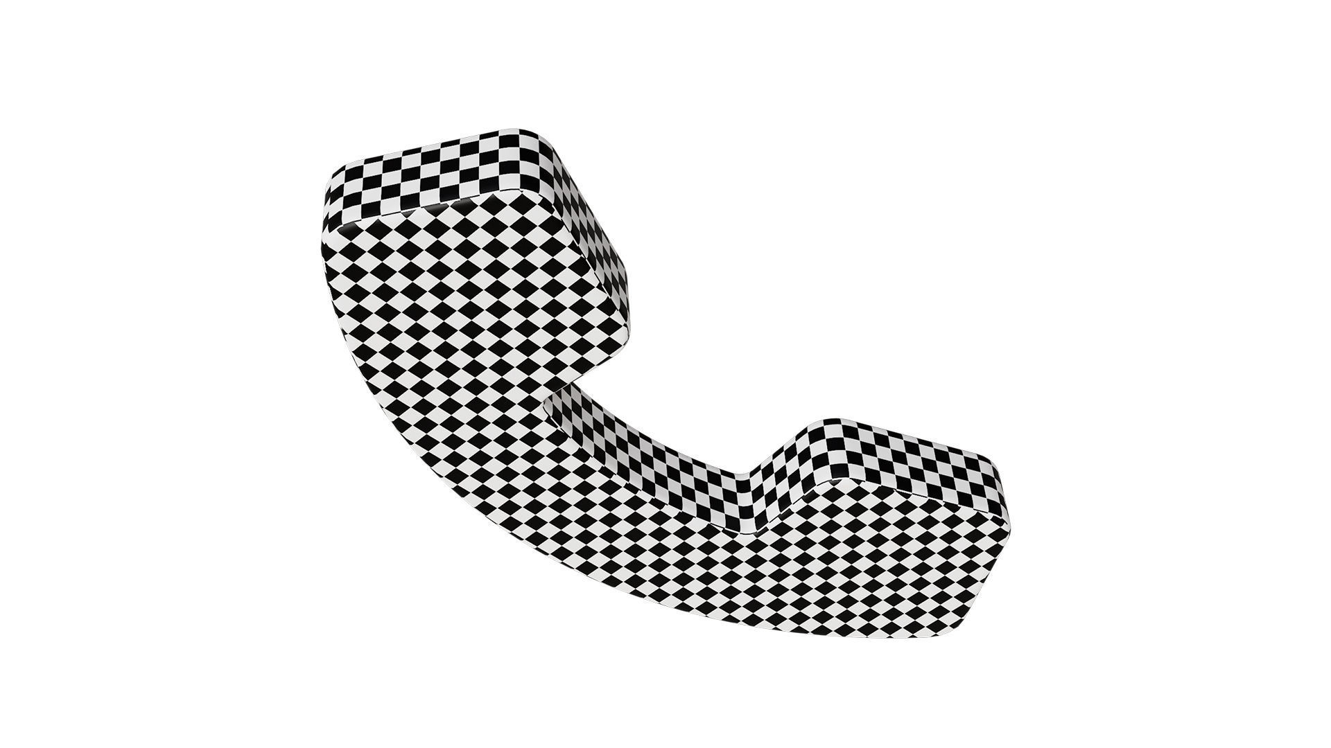 Phone icon Low-poly 3D model_11