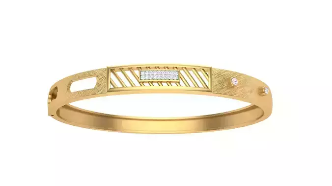 Bangles 3dm STL OBJ FBX Renders details gold bangle with diamonds