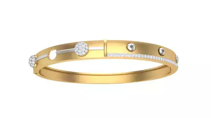 Bangles 3dm STL OBJ FBX Renders details gold bangle with diamonds