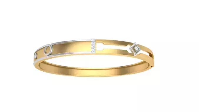 Bangles 3dm STL OBJ FBX Renders details gold bangle with diamonds