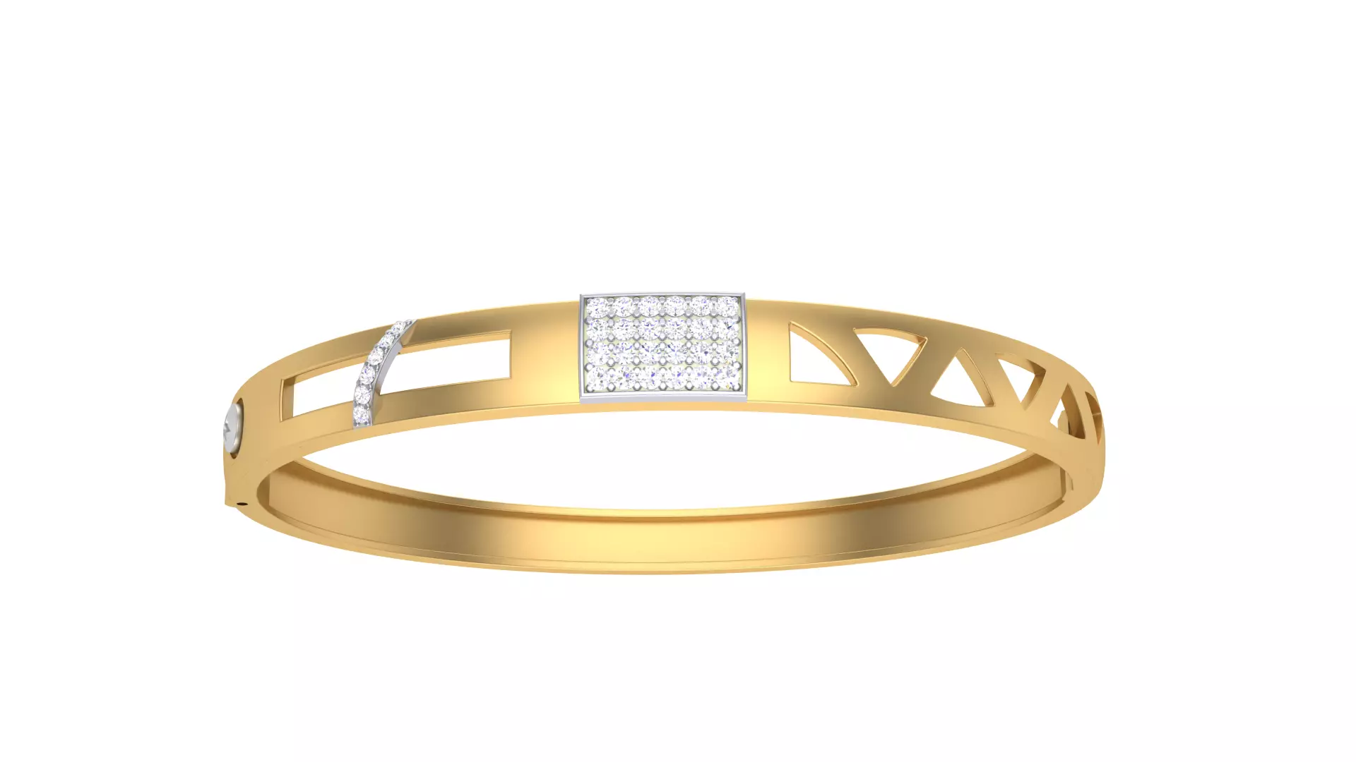 Bangles 3dm STL OBJ FBX Renders details gold bangle with diam... 3D ...