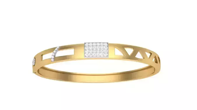 Bangles 3dm STL OBJ FBX Renders details gold bangle with diamonds