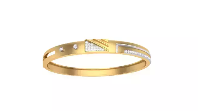 Bangles 3dm STL OBJ FBX Renders details gold bangle with diamonds