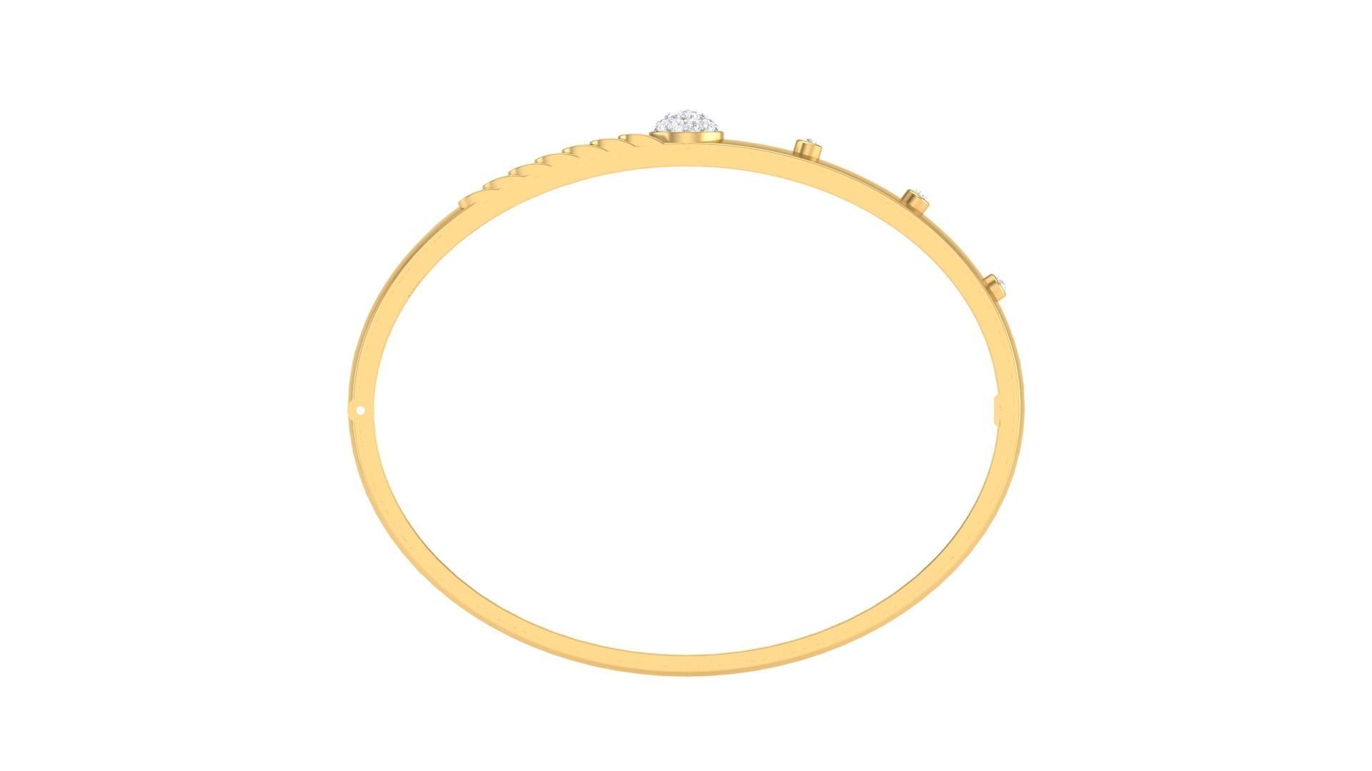 Bangles 3dm STL OBJ FBX Renders details gold ring with diamonds 3D print model_3