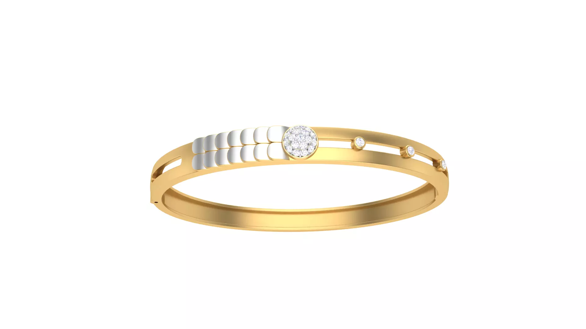 Bangles 3dm STL OBJ FBX Renders details gold ring with diamonds 3D print model_0