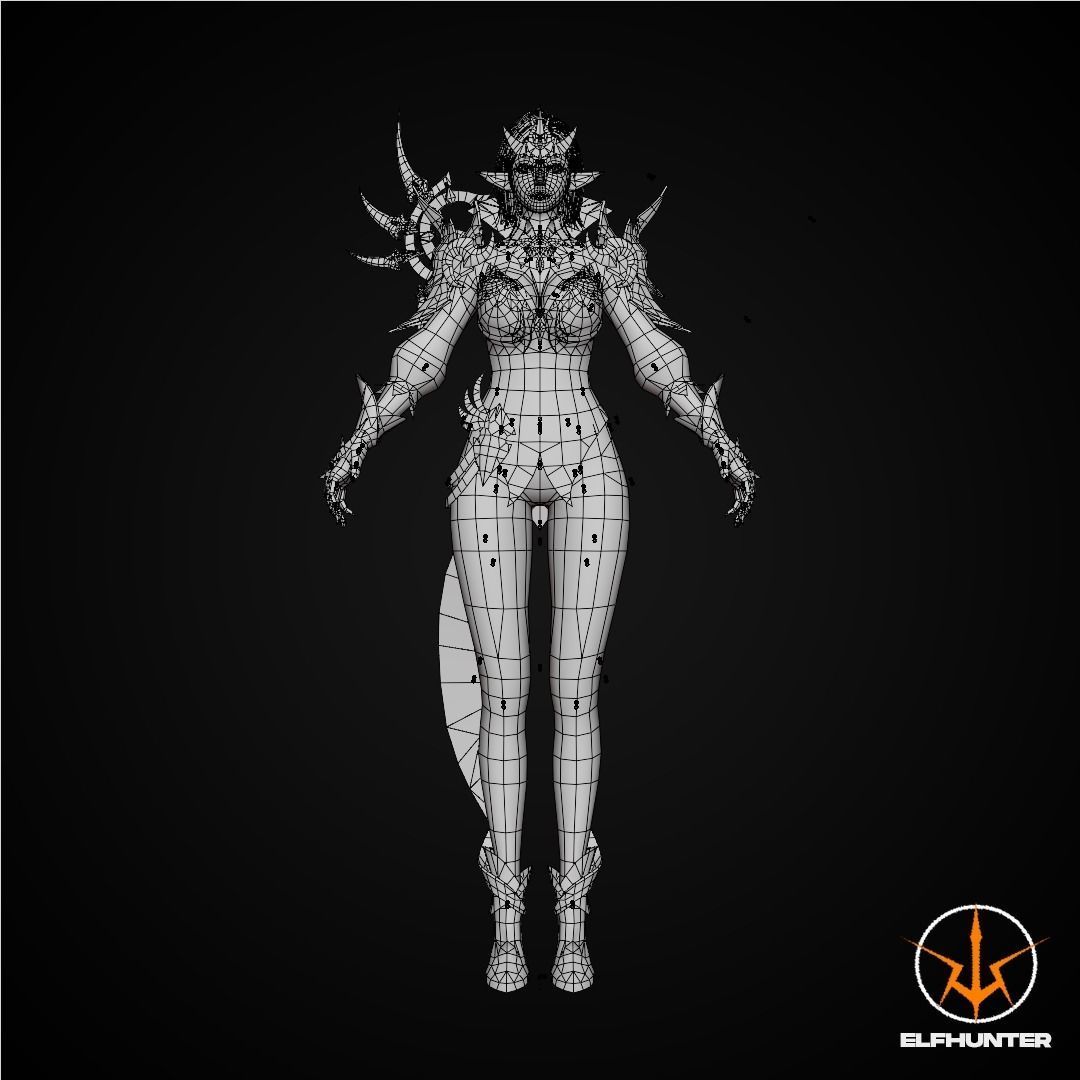 EXCLUSIVE ELF HUNTER EDITION RIGGED CHARACTER ELF DYNASTY Low-poly 3D model_14