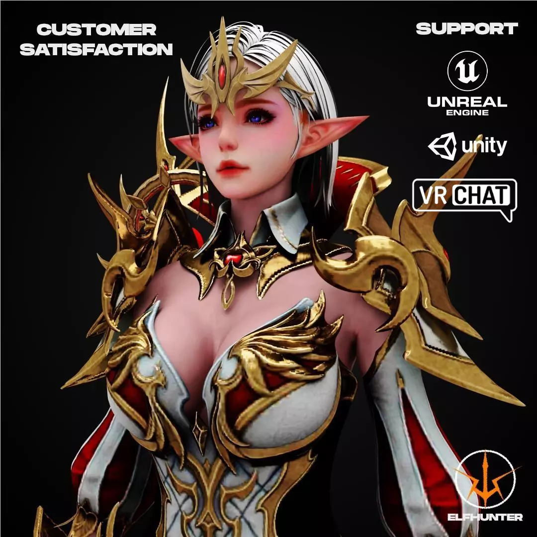 EXCLUSIVE ELF HUNTER EDITION RIGGED CHARACTER ELF DYNASTY Low-poly 3D model_0