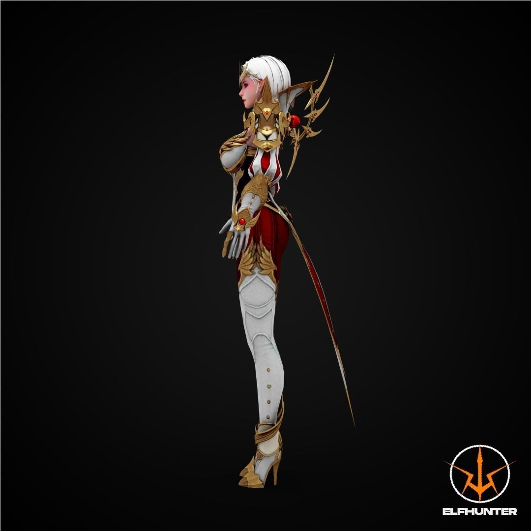 EXCLUSIVE ELF HUNTER EDITION RIGGED CHARACTER ELF DYNASTY Low-poly 3D model_5