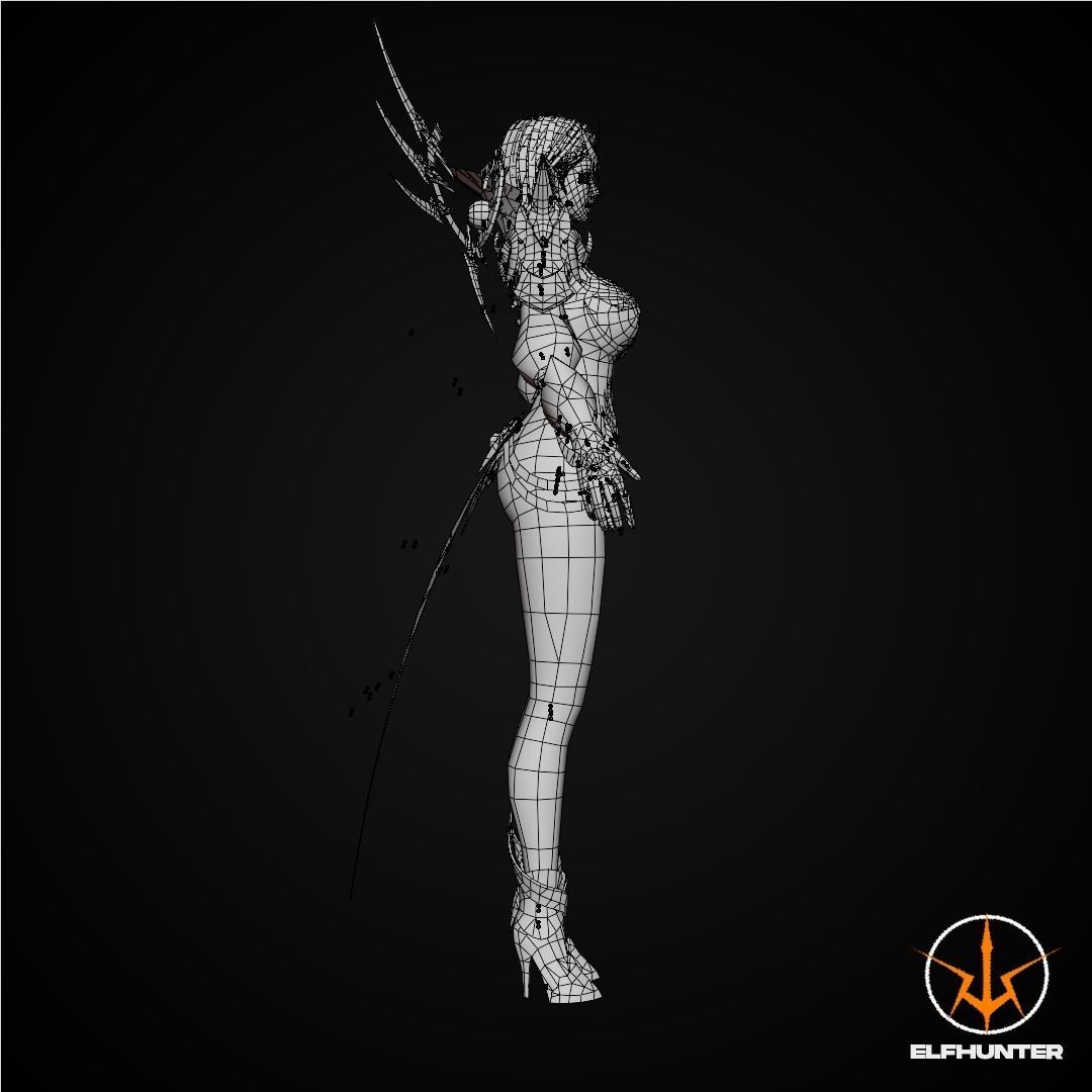 EXCLUSIVE ELF HUNTER EDITION RIGGED CHARACTER ELF DYNASTY Low-poly 3D model_15