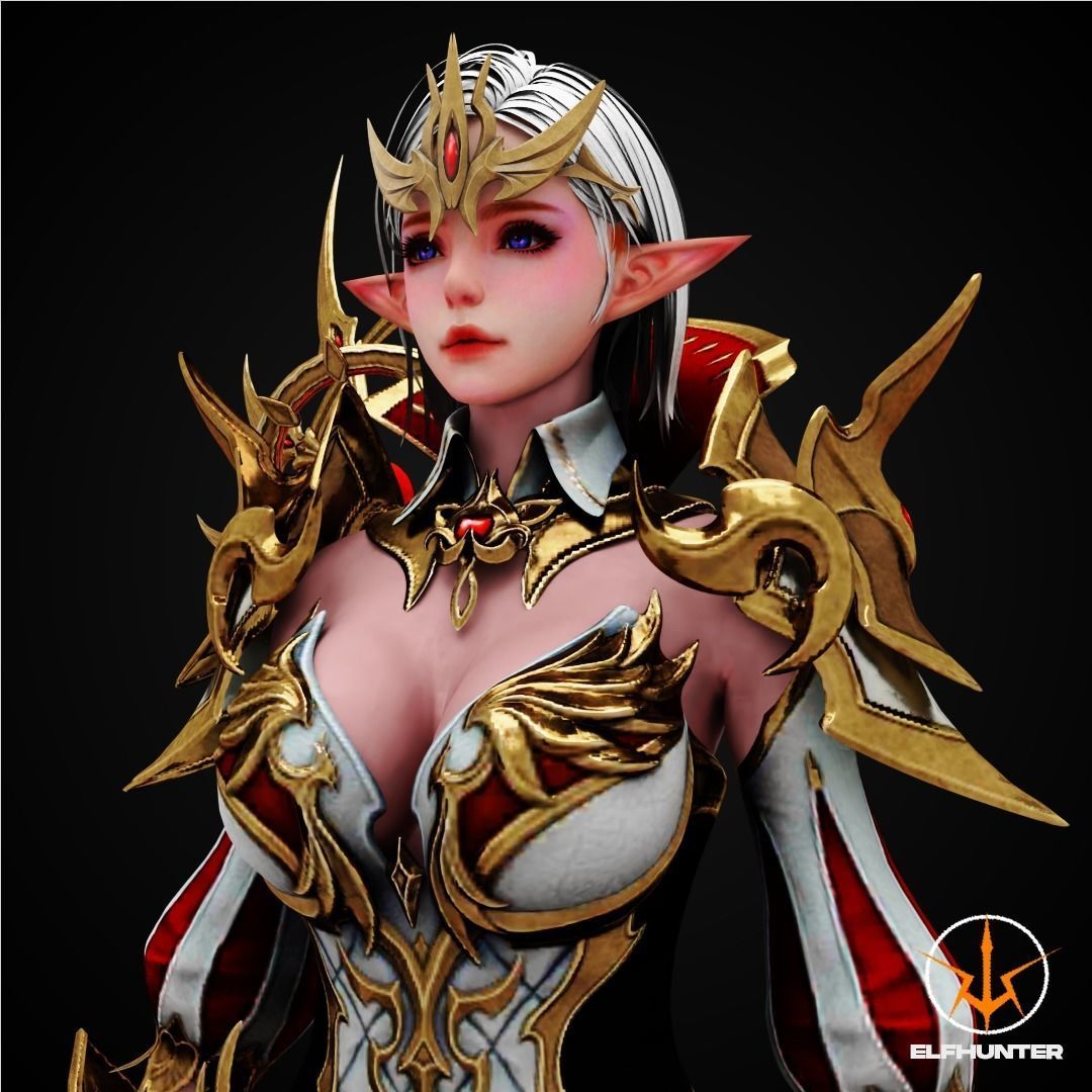 EXCLUSIVE ELF HUNTER EDITION RIGGED CHARACTER ELF DYNASTY Low-poly 3D model_1