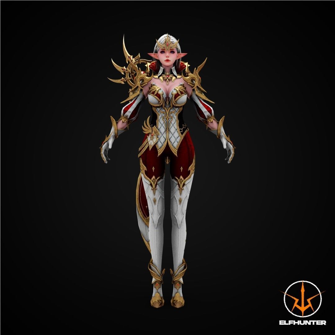 EXCLUSIVE ELF HUNTER EDITION RIGGED CHARACTER ELF DYNASTY Low-poly 3D model_2