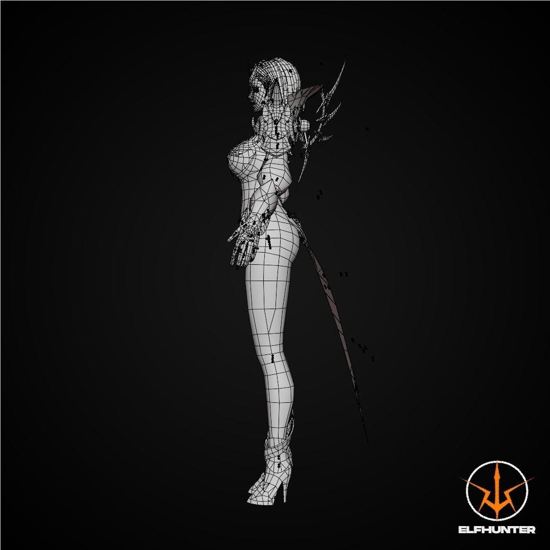 EXCLUSIVE ELF HUNTER EDITION RIGGED CHARACTER ELF DYNASTY Low-poly 3D model_17