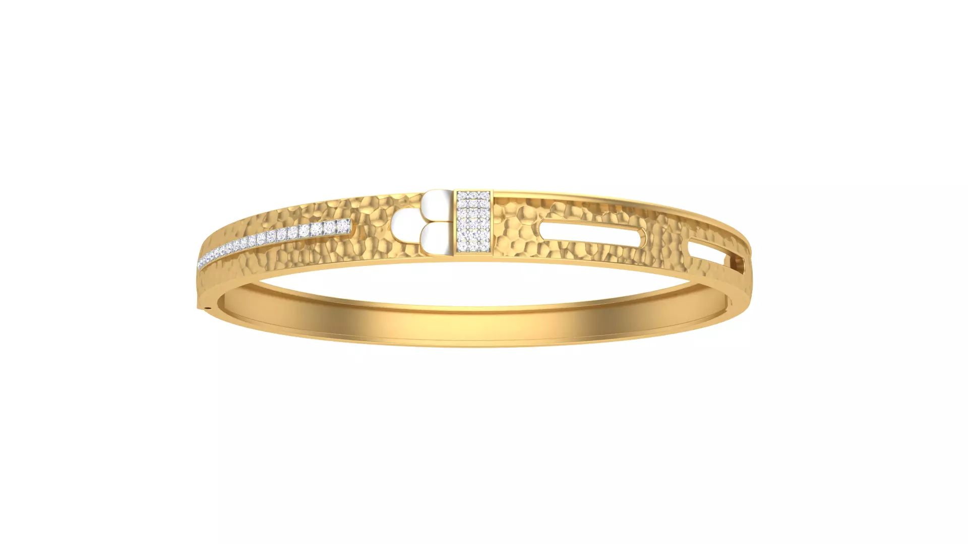 Bangles 3dm STL OBJ FBX Renders details gold bangle with diam... 3D print model_0