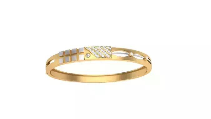 Bangles 3dm STL OBJ FBX Renders details gold bangle with diamonds