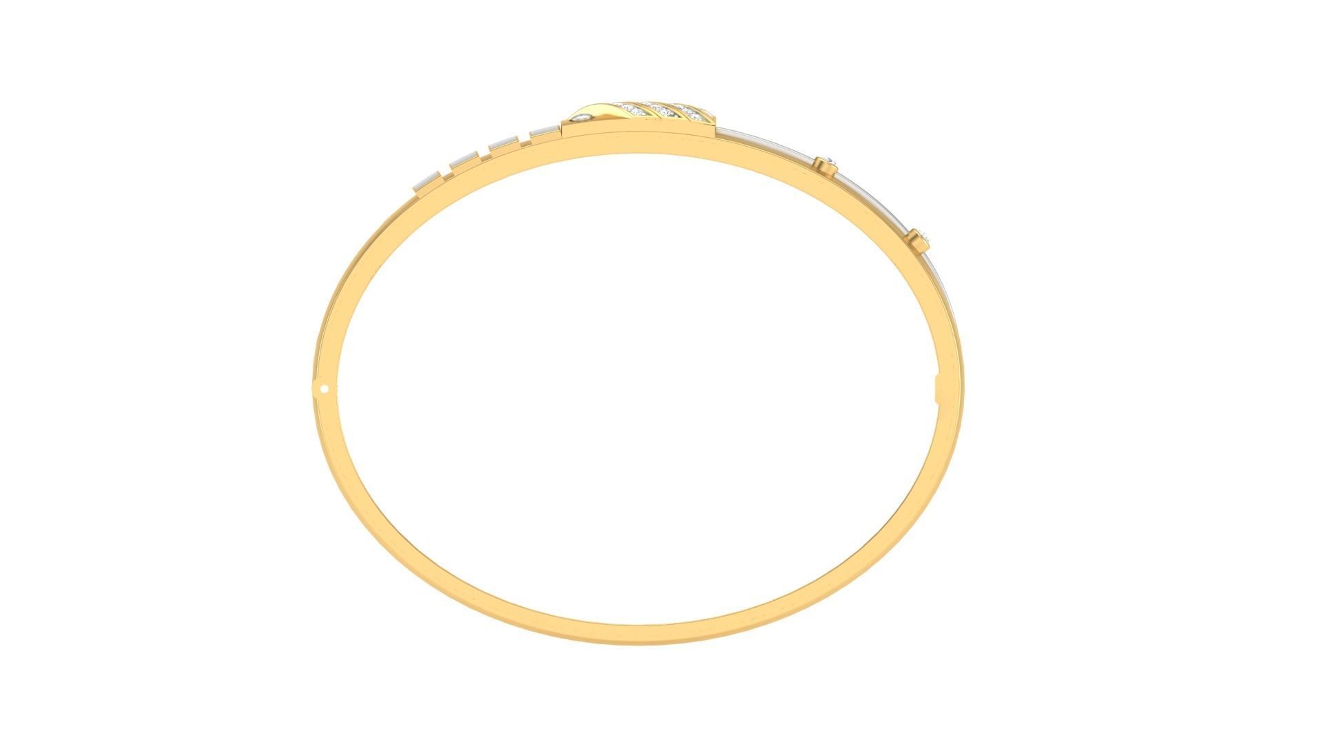 Bangles 3dm STL OBJ FBX Renders details gold bangle with diam... 3D print model_3