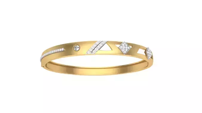Bangles 3dm STL OBJ FBX Renders details gold bangle with diamonds