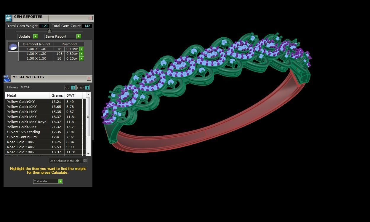 Women Bangles 3dm STL OBJ FBX Renders details 3D print model_4