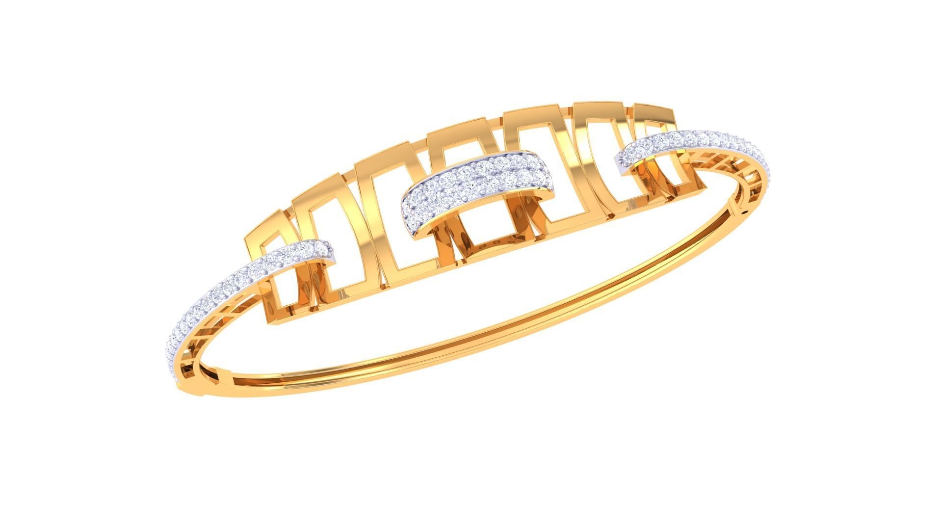 Women Bangles 3dm STL OBJ FBX Renders details 3D print model_1