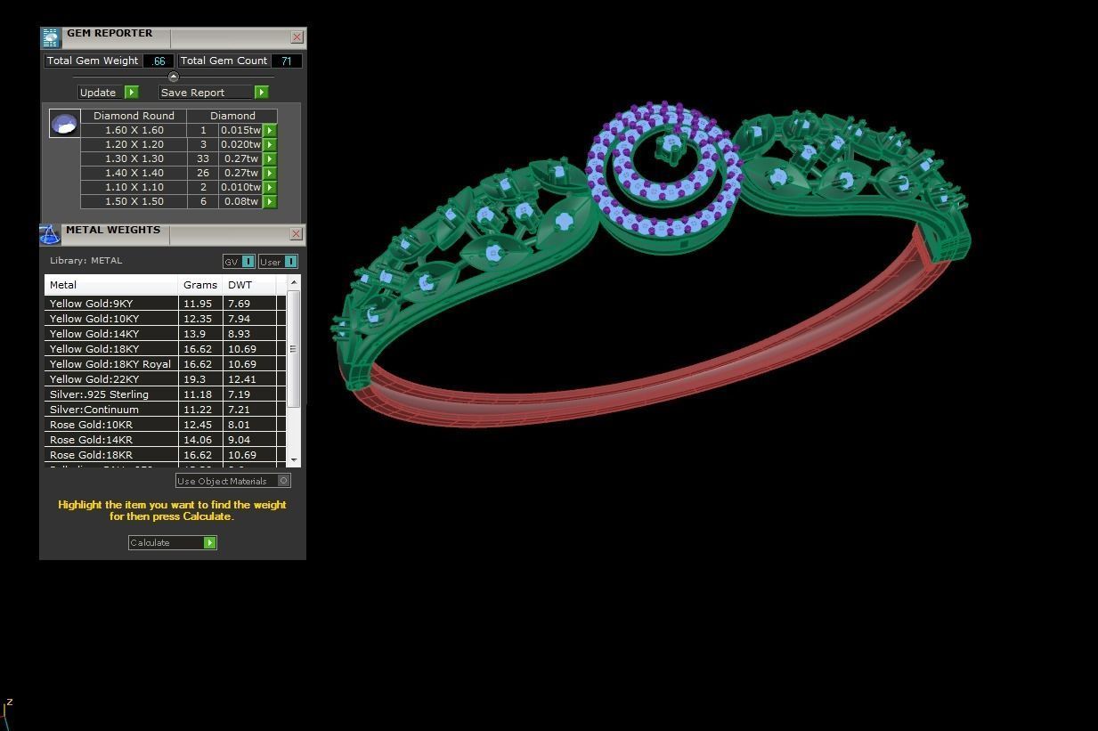 Women Bangles 3dm STL OBJ FBX Renders details 3D print model_4