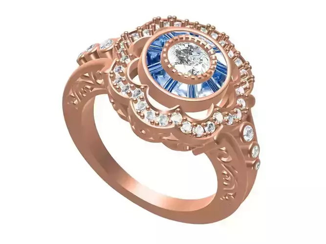 Flower Halo Filigree Ring For Women