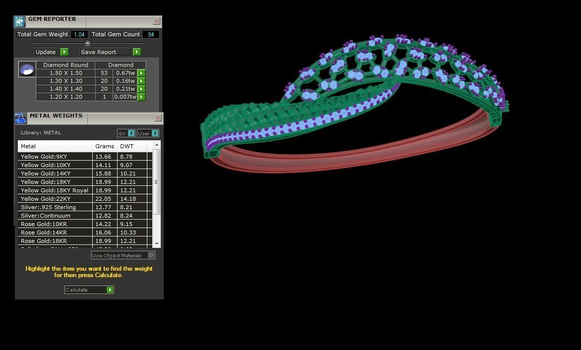 Women Bangles 3dm STL OBJ FBX Renders details 3D print model_4