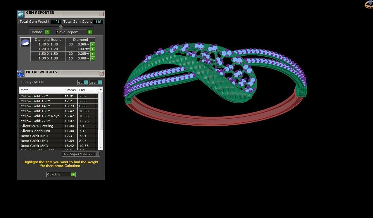 Women Bangles 3dm STL OBJ FBX Renders details 3D print model_4