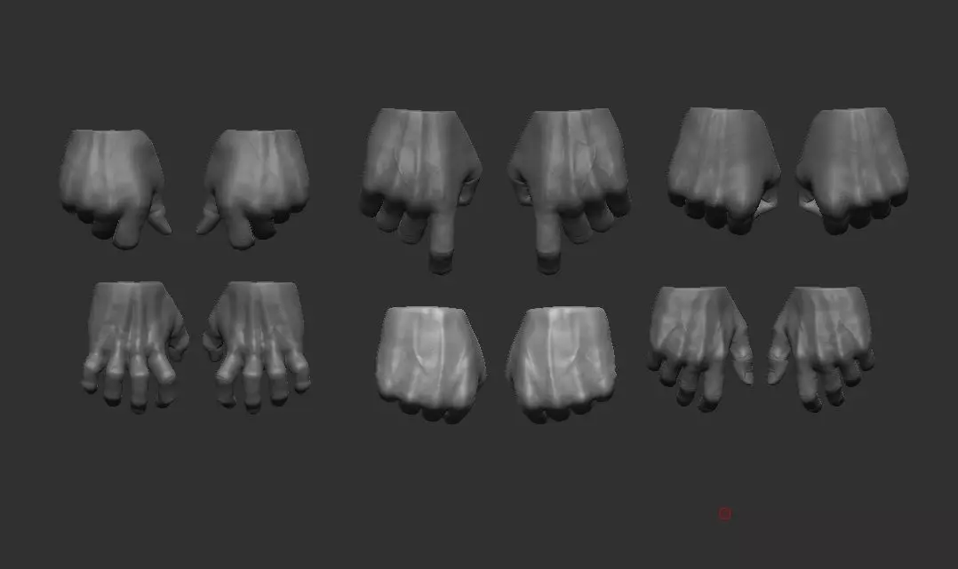 Set 1 of naked hands - 6 naked hands for mcfarlane figures 3D print model
