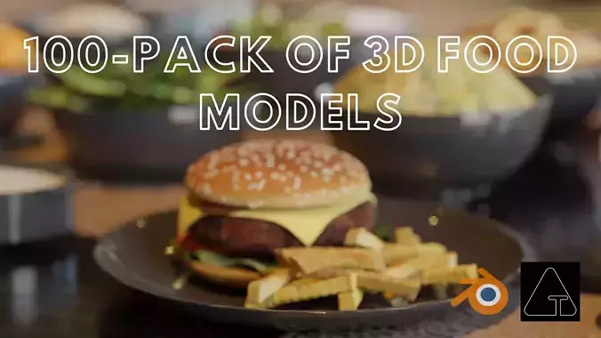 100-packs of  3D food models