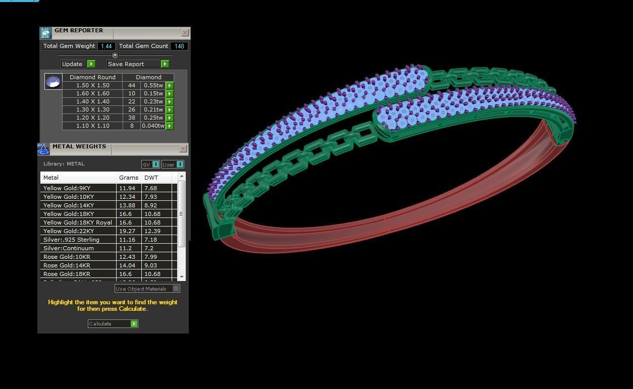 Women Bangles 3dm STL OBJ FBX Renders details 3D print model_4